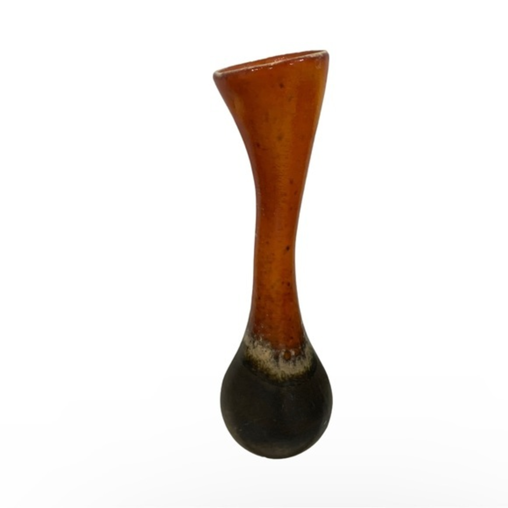 MCM Pottery Brown‎ & Orange Vase Bud